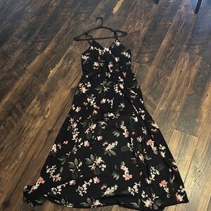 Floral Black Maxi Dress/Romper